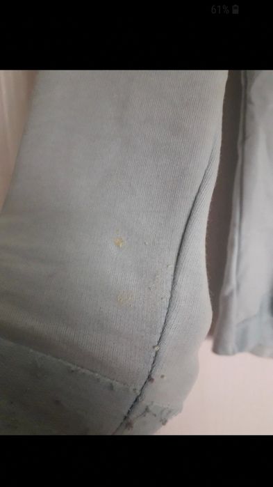 Bluza tunika niebieska z kapturem 128 baweln lampasem dla dziewczynki