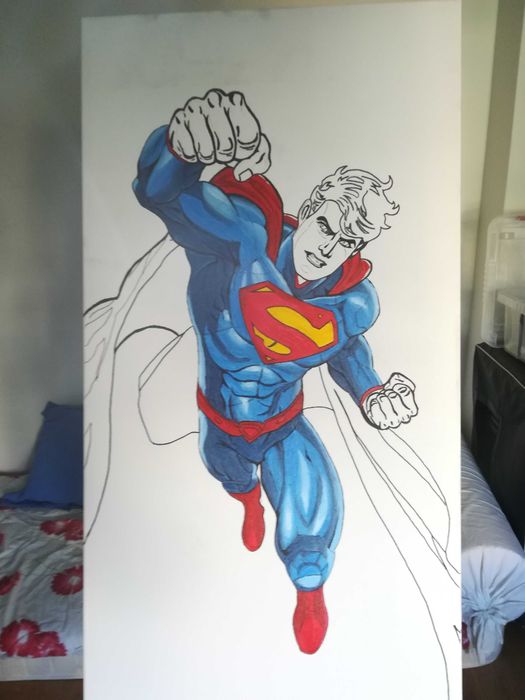Tela pintada a oleo. Superman (DC comics)