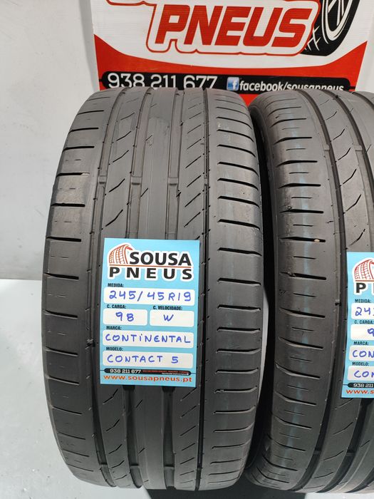 2 pneus semi novos 245-45R19 Continental - Oferta dos Portes