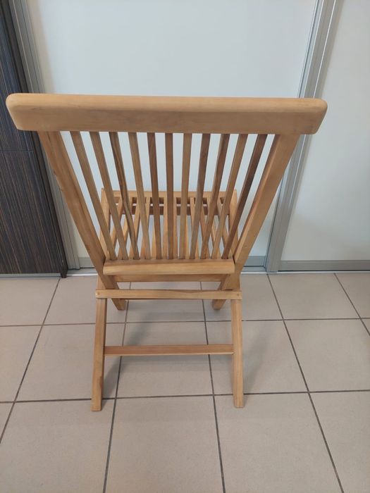 Krzesło drewniane teak, biurowo tarasowe - nowe meble biurowe
