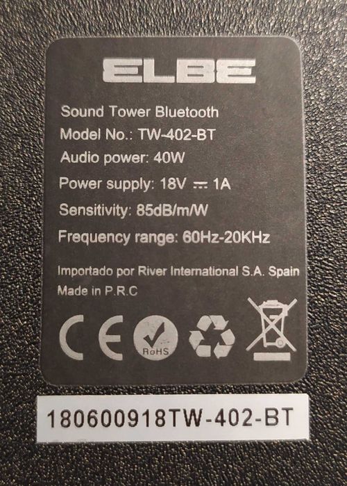 Torre de som Elbe TW-402-BT