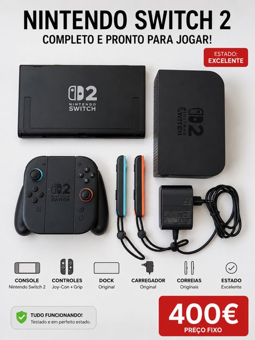 Nintendo switch 2 semi novo com caixa