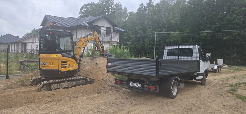 Usługi Minikoparka z Operatorem •  Wywrotka Koparka Najem •Transport Ziemi Kruszywa •   Wykopy, Fundamenty, Drenaż • Dojazd Przyłącza Niwelacja