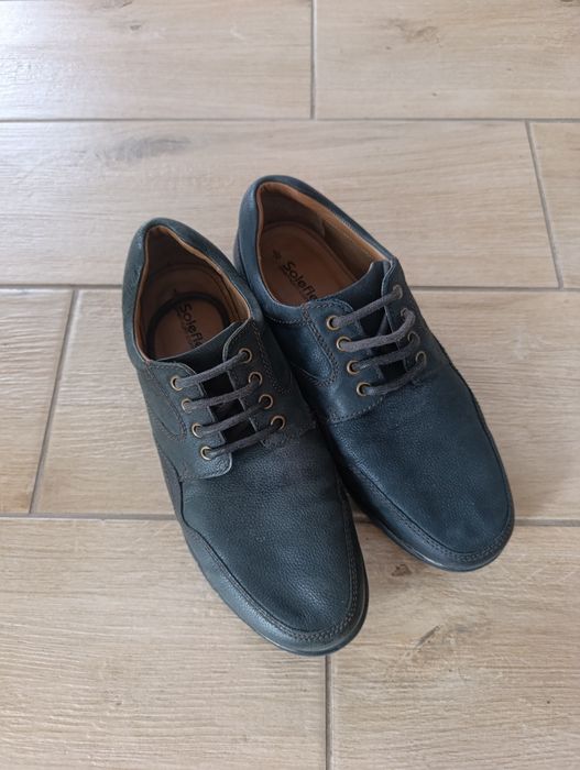 Добротні шкіряні чоловічі туфлі soleflex  розмір 43
