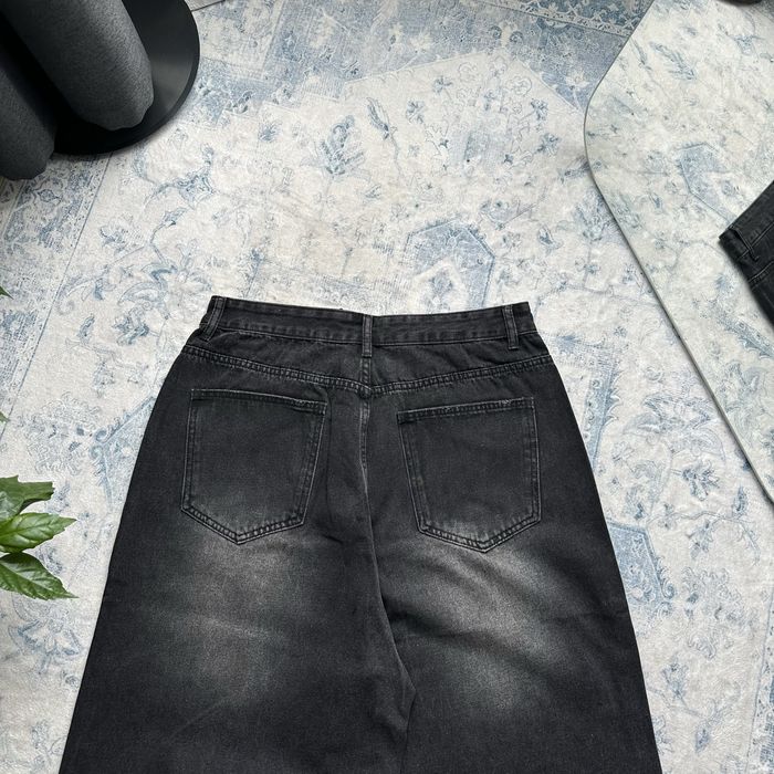 Baggy black jeans jorts shorts y2k sk8 широкі оверсайз racer jaded balenci bootcut washed чорні довгі джинсові шорти реп беггі багги