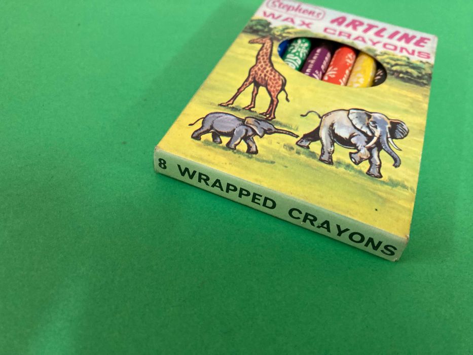Caixa com 8 Lápis de Cera Stephens England Anos 70
