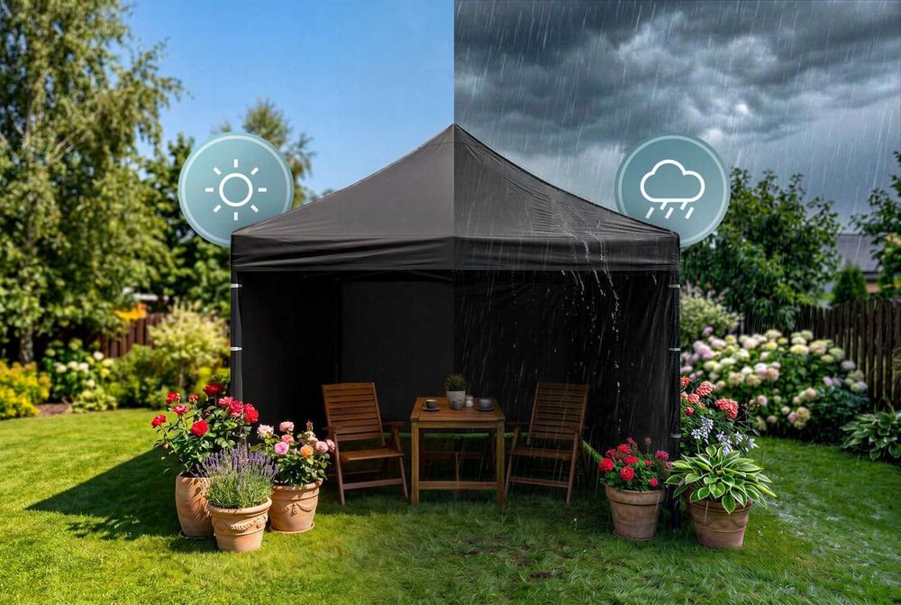 PAWILON HANDLOWY Ogrodowy 3x3m Automatyczny MOCNY - BLACK