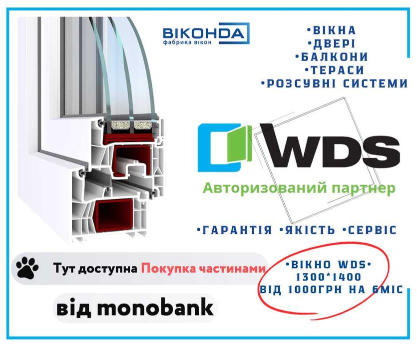Спеціальна ціна на вікна WDS з енергосбереженням, та безкоштовною дост