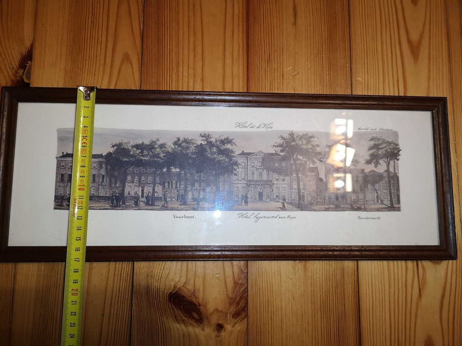 Stara grafika – panorama ulicy z XIX wieku