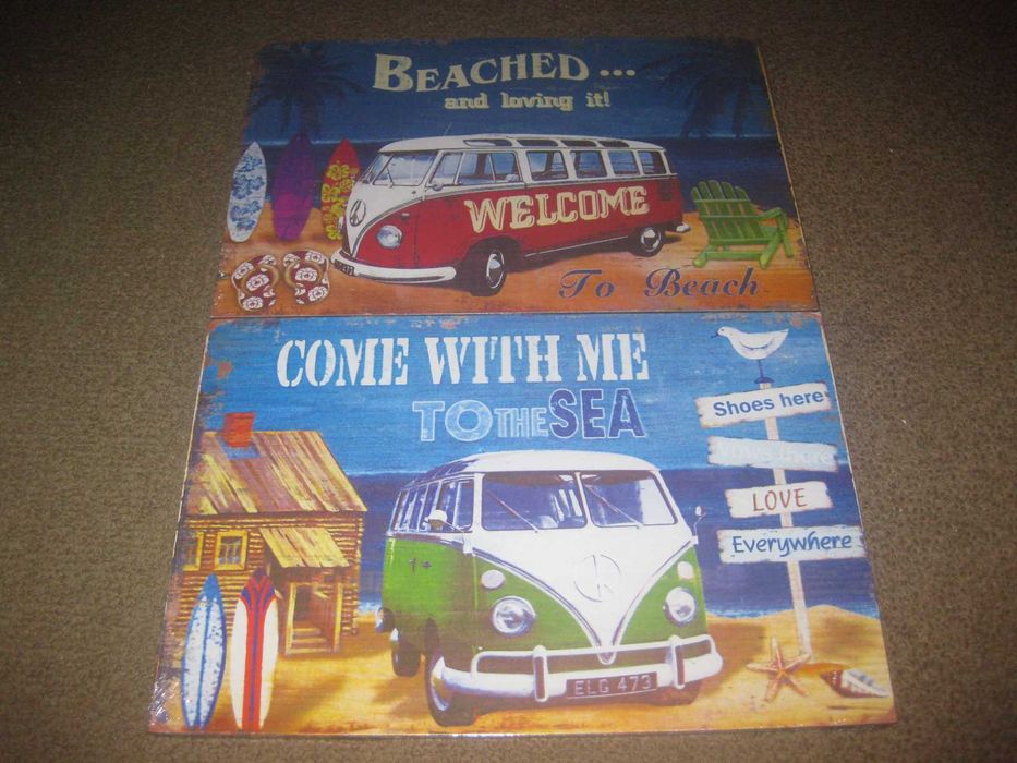 4 Quadros/Placas do "VW Pão de Forma" Novos!