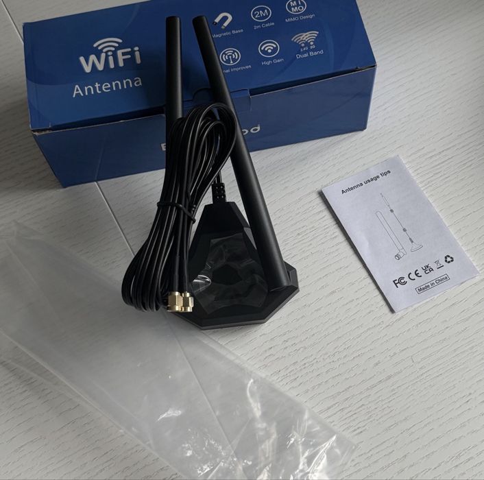 WiFi антена Eightwood RP-SMA 2.4/5 ГГц для роутера/ПК/PCIe адаптера