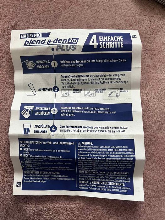 Фиксирующий крем Blend-a-dent Plus Beste для зубных протезов 40 г