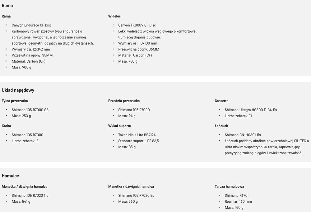CANYON Endurace CF 7 // rower szosowy // rozmiar M