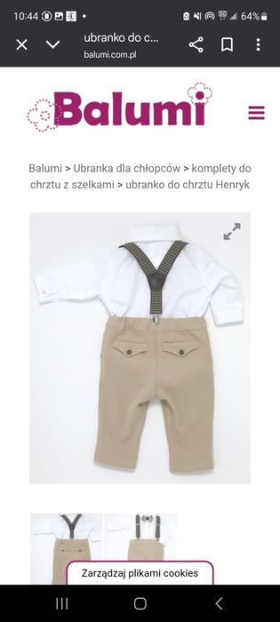 Ubranko chrzest rozm 80