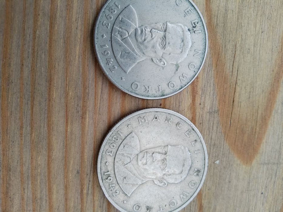 Monety 20 zł 1975 i1976 r Marceli Nowotko B.z.m.
