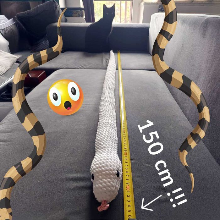 Duży wąż 150 cm na szydełku - mięciutka, ręcznie robiona przytulanka