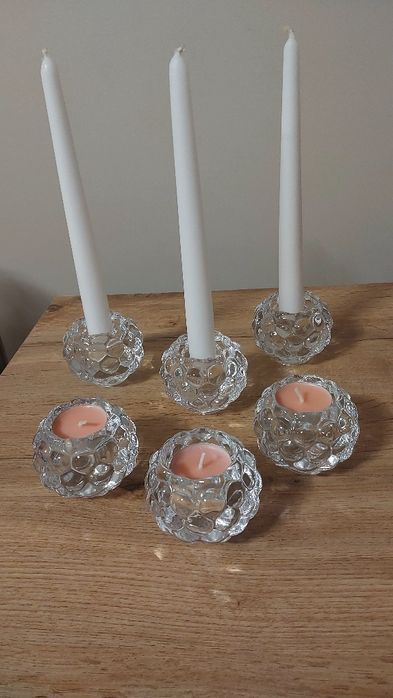 Świecznik szklany 2w1