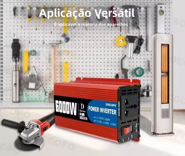 Inversor de potência 12/24/48 com 6000 w