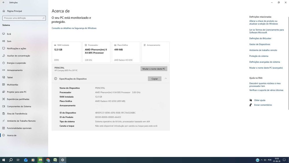 PC HP 6005 SFF Processador AMD Phenom