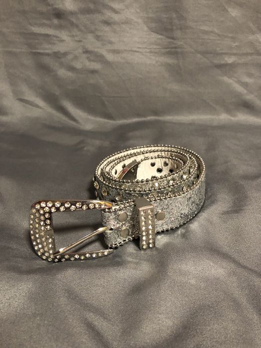 ремень y2k, ремень со стразами, ремень с пирамидами