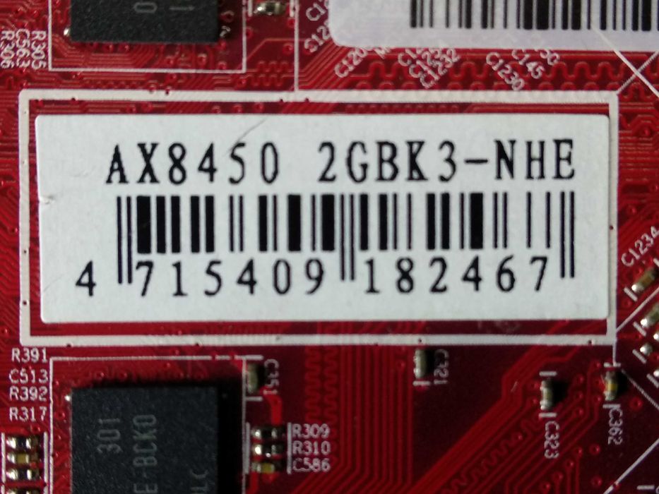 рабочая  видеокарта на 2 гб  HD 8450 2ГБ DDR3 DVI,  HDMI,  VGA, PCI-E.