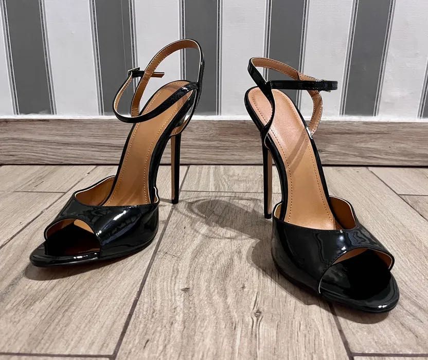 186/ ODRĘKI 44 Piękne szpilki high heels Trans Crossdress czarne 36-48