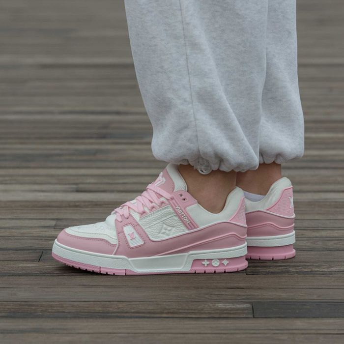 Кросівки Louis Vuitton LV Trainer Sneakers White/Pink (Luxe)