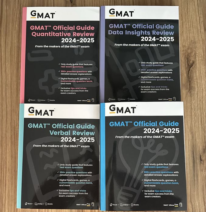 Zestaw GMAT Official Guide 2024–2025 (4 książki) | Stan idealny