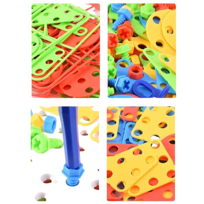 klocki konstrukcyjne z wiertarką