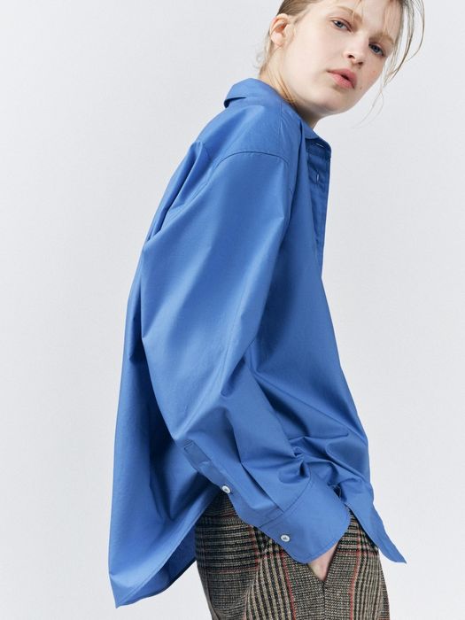 Нова жіноча блакитна сорочка Zara розмір м оверсайз