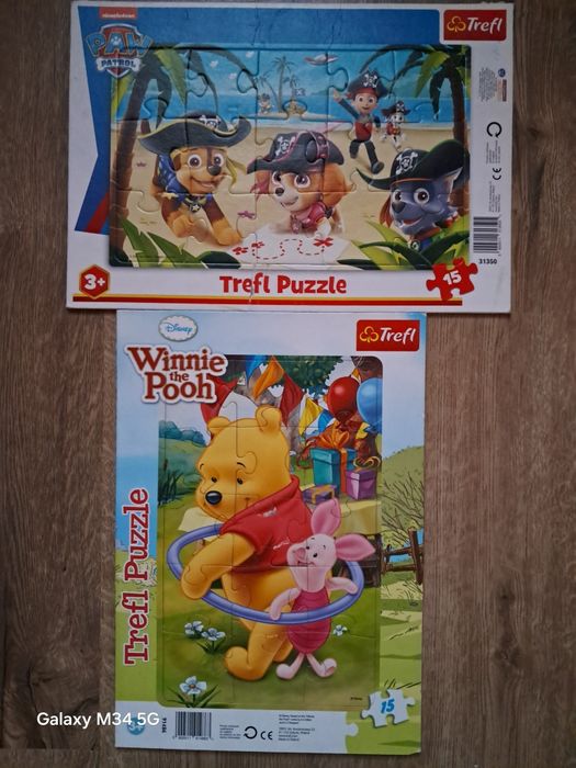 Puzzle 15 elementów Psi Patrol i Kubuś Puchatek