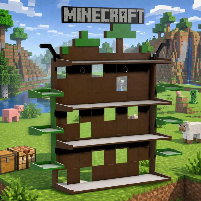 ХІТ Поличка Minecraft Kinder Joy‼️Підставка для фігурок Майнкрафт Киндер