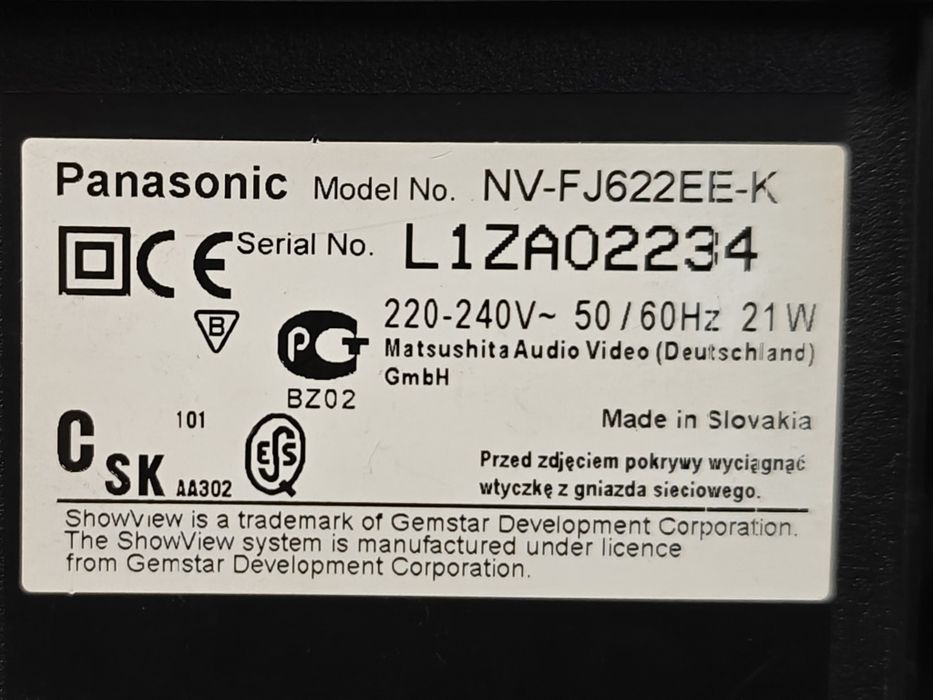 Panasonic NV-FJ622 - magnetowid VHS Hi-Fi Stereo