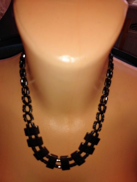 Zestaw naszyjników vintage PRL walce