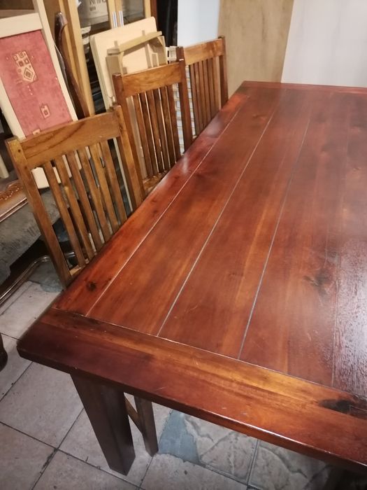 Stół +sześć krzeseł drewno tekowe