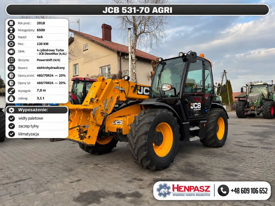 JCB 531-70 AGRI  / Ładowarka Teleskopowa / Teleskopówka /