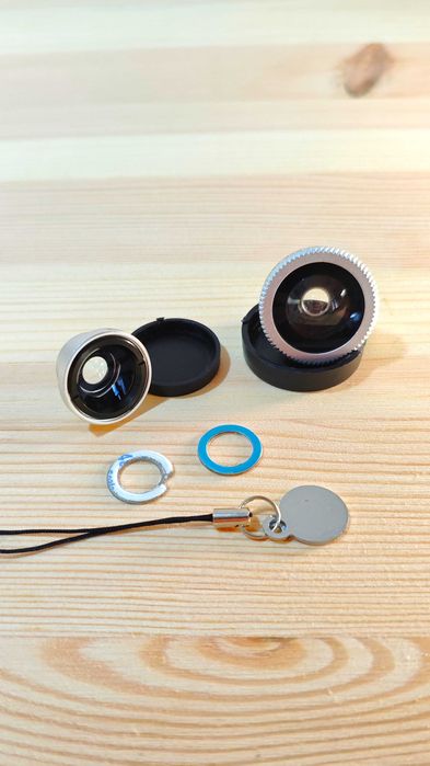 Kit de Lentes Fotográficas para Telemóvel - Fisheye 180° + Wide/Macro 0.67x