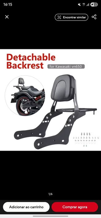 Malas e encosto vulcan 650s