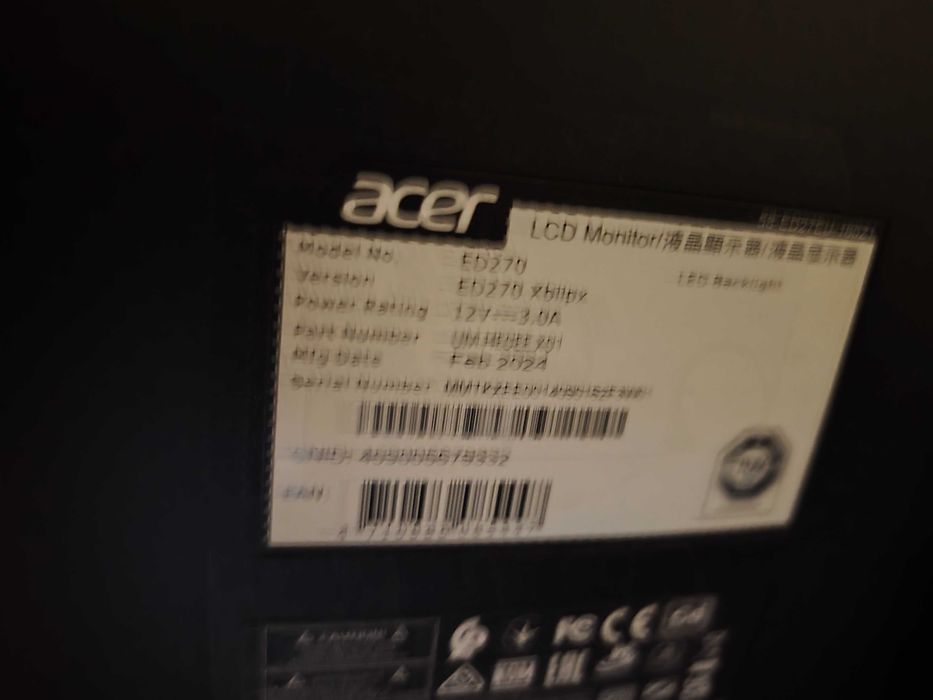 Monitor zakrzywiony Acer