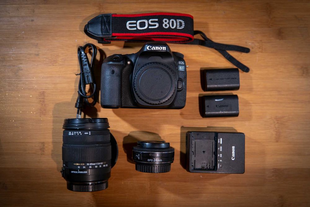 Canon eos 80d - zestaw: pancate 24mm + sigma 18-125
