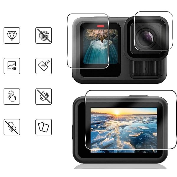 Szkło hartowane Tech-Protect Glass Fit+ 2-pack na GoPro Hero 13 - prze
