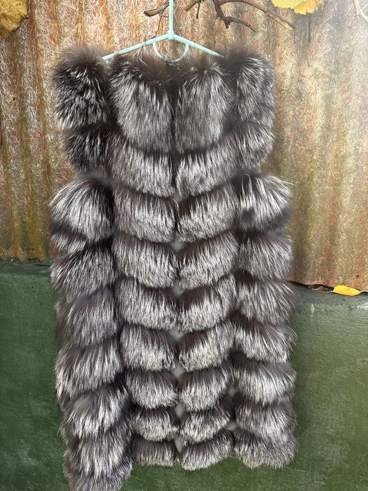 Меховая жилетка писец желетка песец безрукавка шубка песец жилет