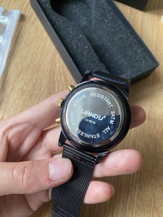 Zegarek męski LIANDU LD-6016 Czarny/Złoty Mesh