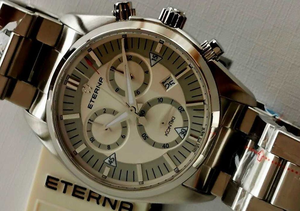 Eterna KonTiki Quartz Chronograph Panda | nieużywany | Full Set