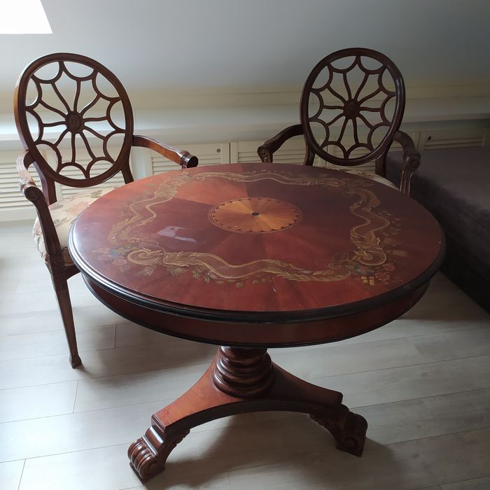 Stół Antyczny komplet 2 krzesła