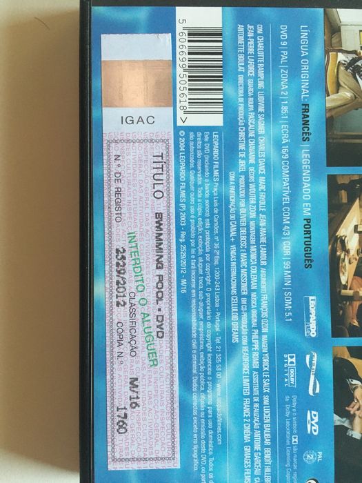 DVD filme - Swimming Pool - NOVO