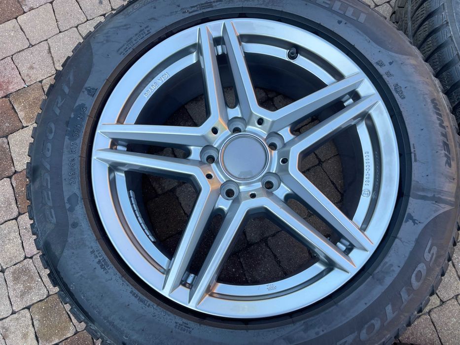 4149. Alufelgi 17" koła zimowe Mercedes Audi A6 Ssangyong Korando 5x112 225/60/17 Pirelli 2024r