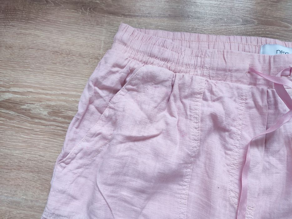 Spodnie za kolano z lnu i wiskozy