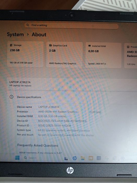 Laptop HP série 15-d5000 de 15,6 polegadas