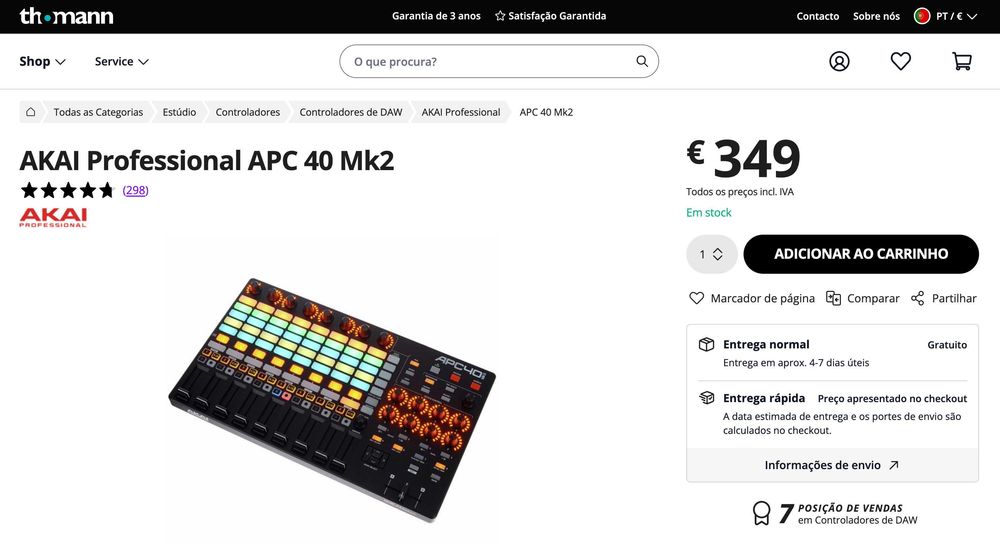 Controlador Akai APC40 MKII para Ableton Live, com caixa, NOVO